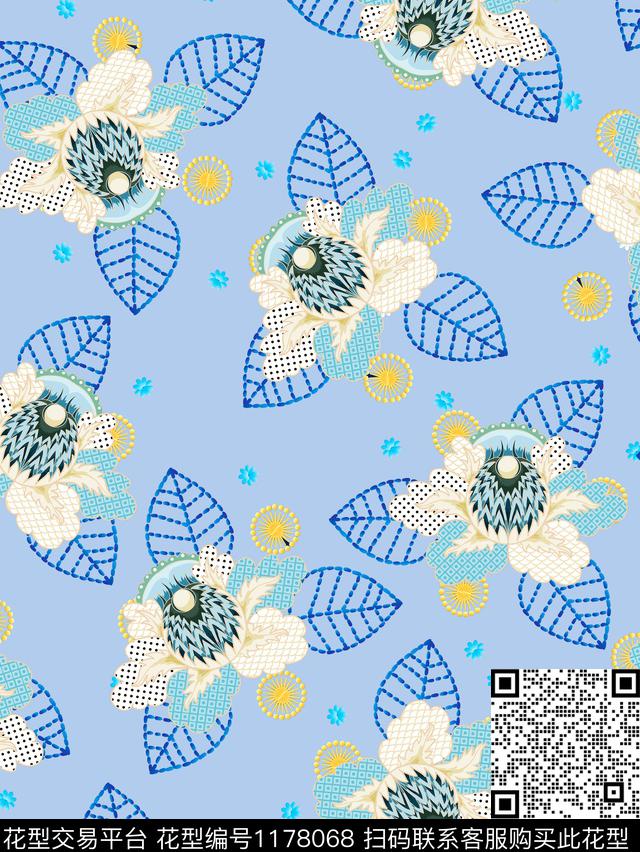 绿植树叶数码华亿平台花卉数码印花华亿平台下载（图片编号: 1178068） - 瓦栏（Walan）