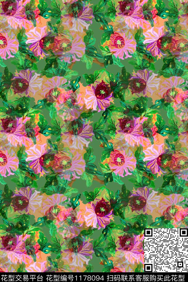 植物乡村生活碎碎花数码印花华亿平台下载（图片编号: 1178094） - 瓦栏（Walan）