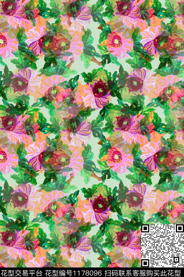 植物乡村生活碎碎花数码印花华亿平台下载（图片编号: 1178096） - 瓦栏（Walan）