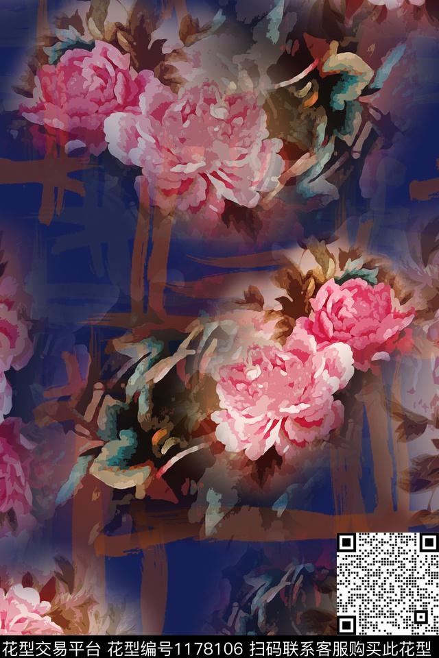 植物手绘线条笔触乡村生活数码印花华亿平台下载（图片编号: 1178106） - 瓦栏（Walan）