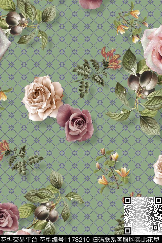 数码华亿平台花卉满版散花数码印花华亿平台下载（图片编号: 1178210） - 瓦栏（Walan）