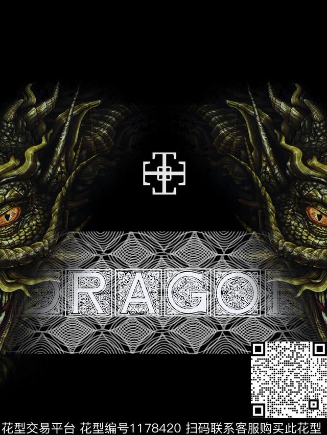 字母龙男T数码印花华亿平台下载（图片编号: 1178420） - 瓦栏（Walan）