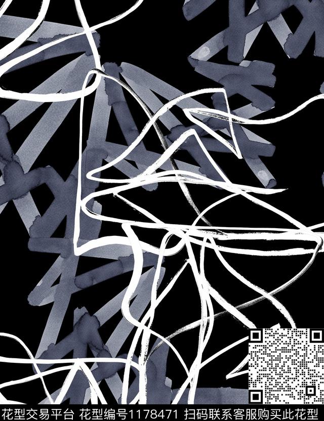 笔触流水数码印花华亿平台下载（图片编号: 1178471） - 瓦栏（Walan）