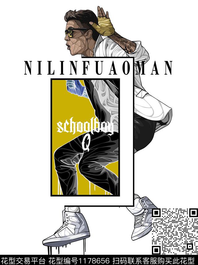 男装潮牌抽象数码印花华亿平台下载（图片编号: 1178656） - 瓦栏（Walan）