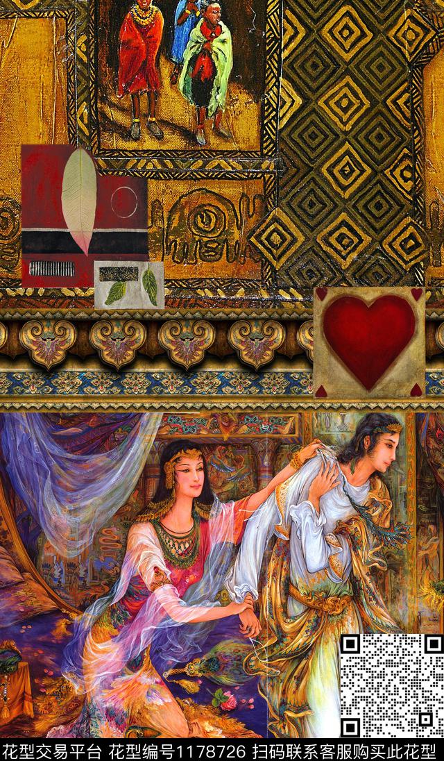 肌理复古民族风数码印花华亿平台下载（图片编号: 1178726） - 瓦栏（Walan）