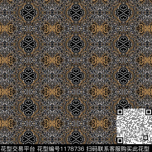 纹理民族风花纹数码印花华亿平台下载（图片编号: 1178736） - 瓦栏（Walan）