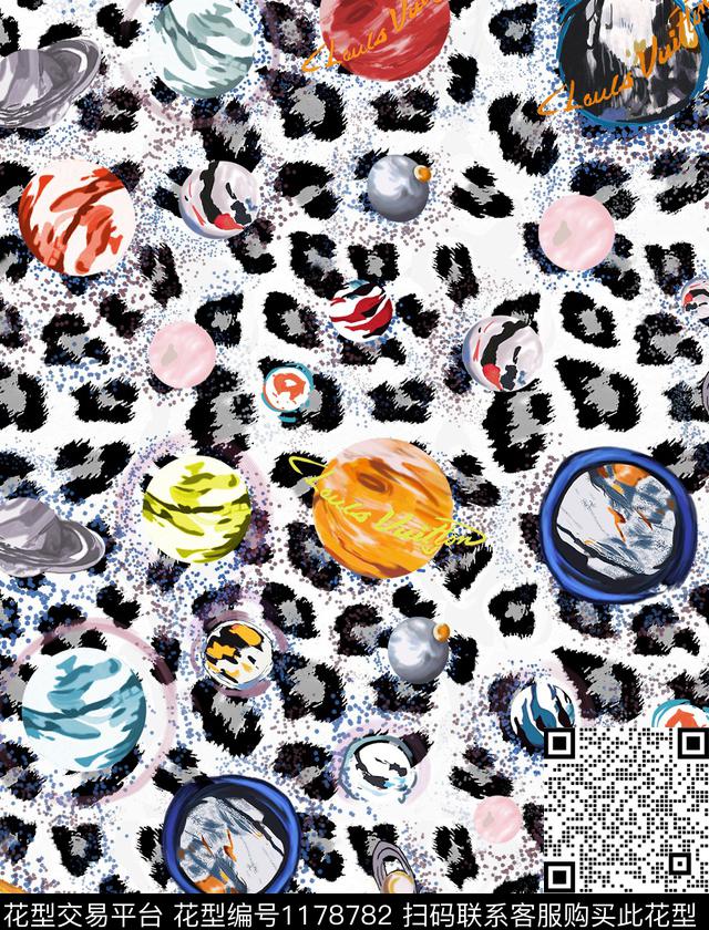 潮牌抽象大牌风数码印花华亿平台下载（图片编号: 1178782） - 瓦栏（Walan）