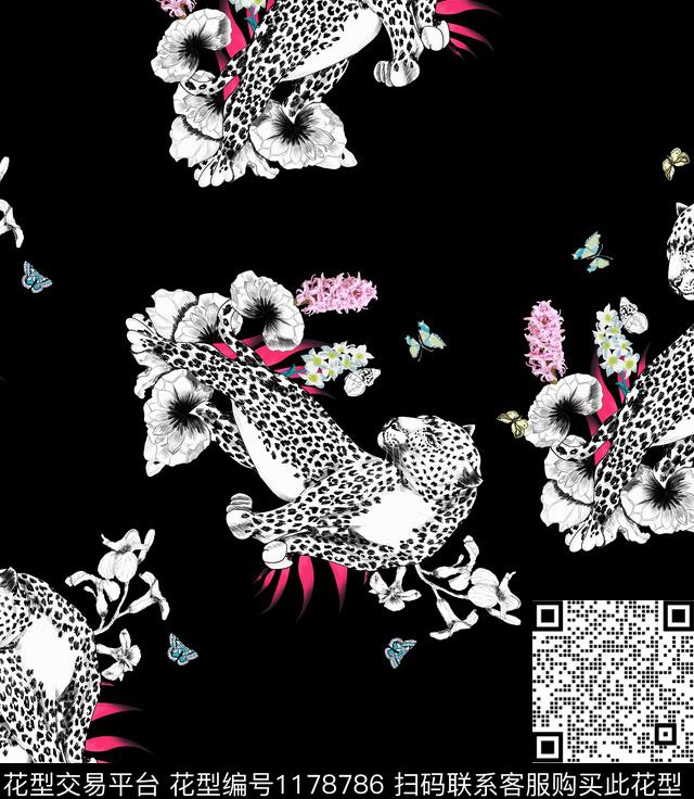 潮牌抽象大牌风数码印花华亿平台下载（图片编号: 1178786） - 瓦栏（Walan）