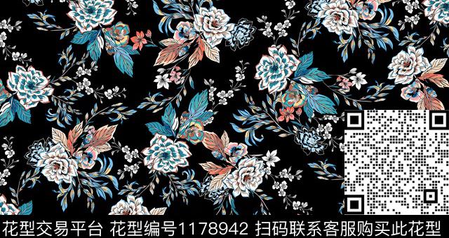 数码华亿平台女装花卉数码印花华亿平台下载（图片编号: 1178942） - 瓦栏（Walan）