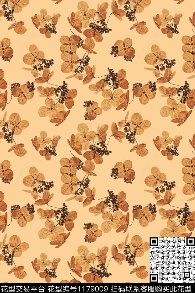 文艺花卉中国风数码印花华亿平台下载（图片编号: 1179009） - 瓦栏（Walan）
