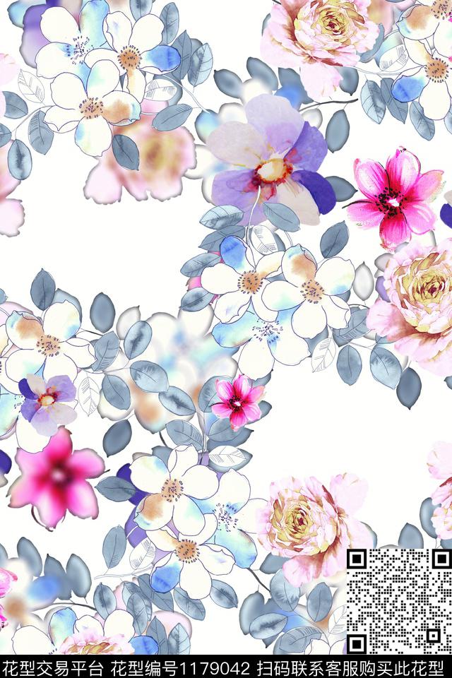 数码华亿平台花卉满版散花数码印花华亿平台下载（图片编号: 1179042） - 瓦栏（Walan）