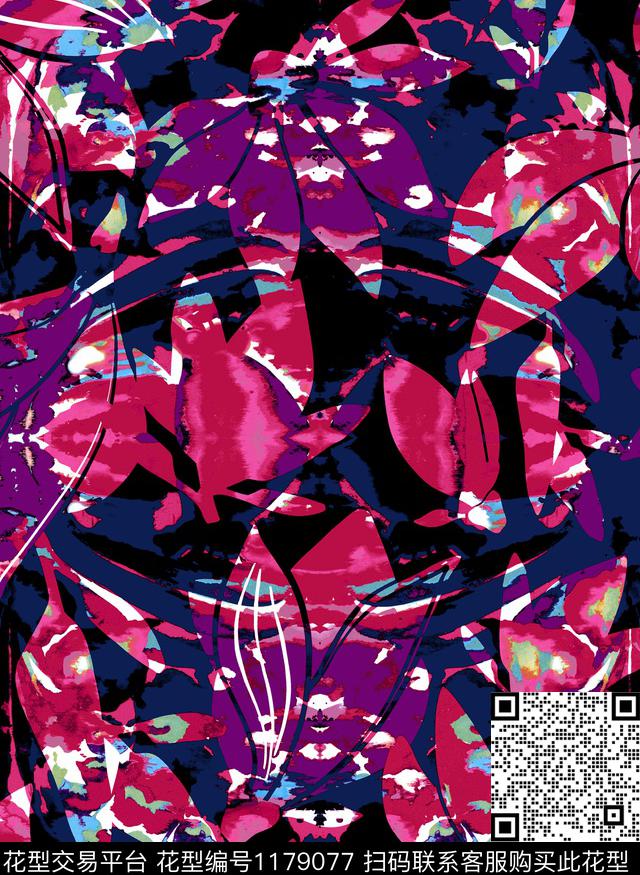 大牌风传统华亿平台几何花卉传统印花华亿平台下载（图片编号: 1179077） - 瓦栏（Walan）