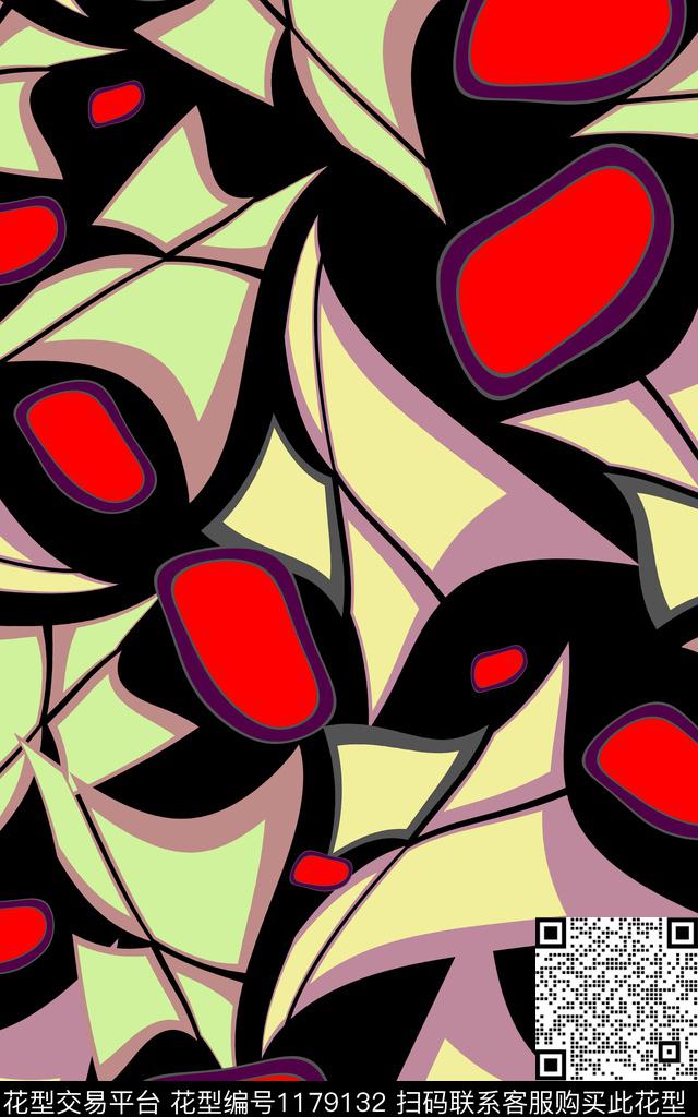 女装抽象裙数码印花华亿平台下载（图片编号: 1179132） - 瓦栏（Walan）