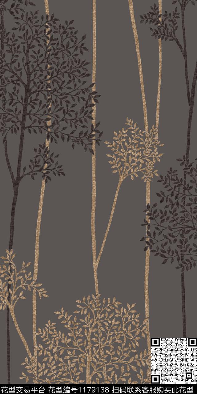 树枝清爽线条传统印花华亿平台下载（图片编号: 1179138） - 瓦栏（Walan）