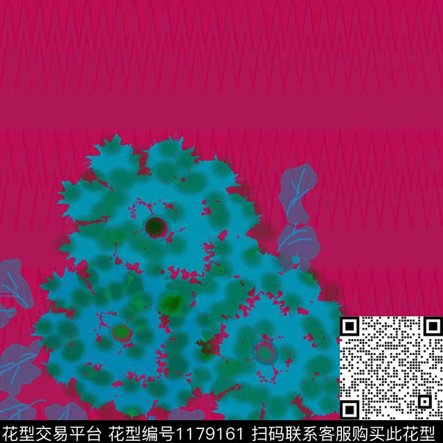 抽象手绘花卉数码印花华亿平台下载（图片编号: 1179161） - 瓦栏（Walan）