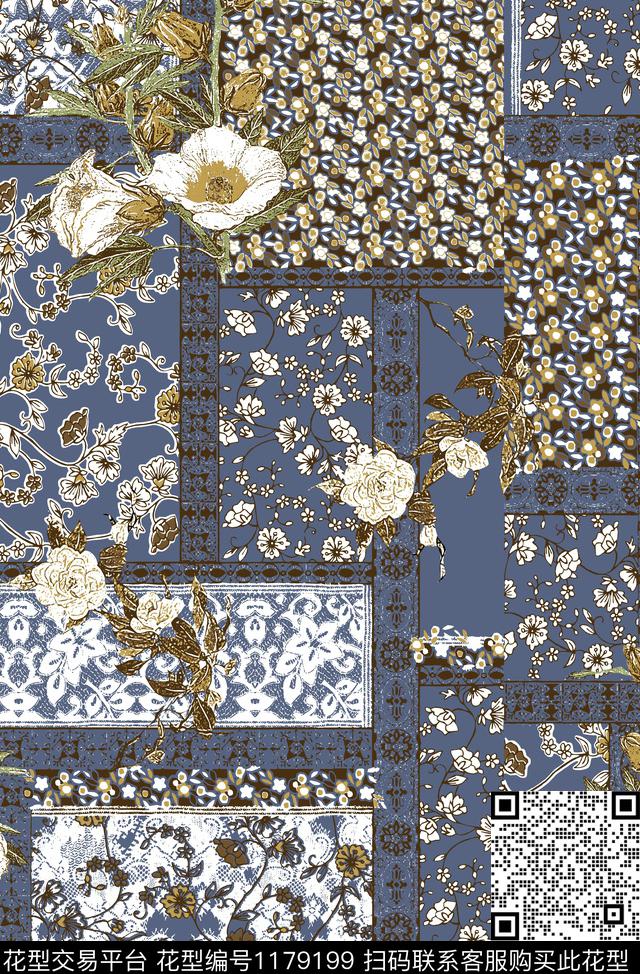 花卉大牌风小碎花传统印花华亿平台下载（图片编号: 1179199） - 瓦栏（Walan）