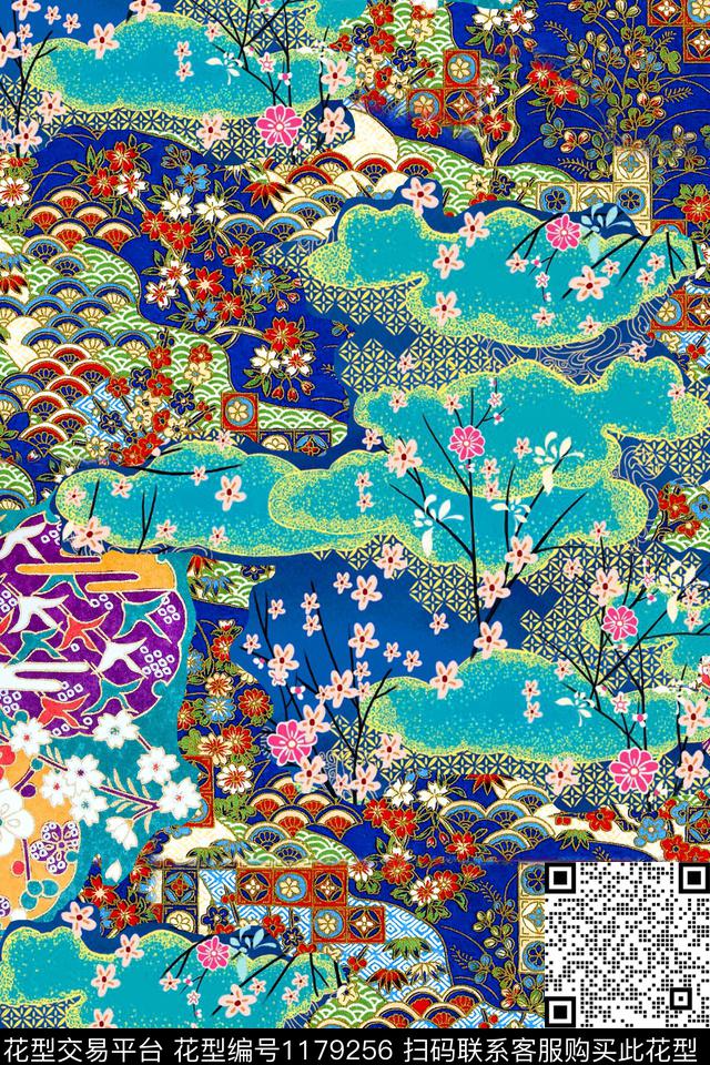 抽象民族风日式风数码印花华亿平台下载（图片编号: 1179256） - 瓦栏（Walan）