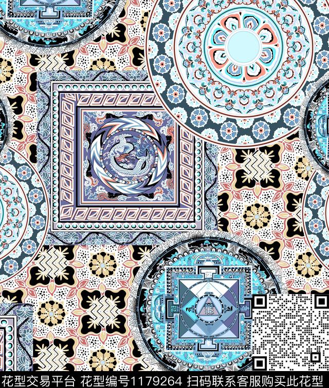 数码华亿平台女装几何数码印花华亿平台下载（图片编号: 1179264） - 瓦栏（Walan）