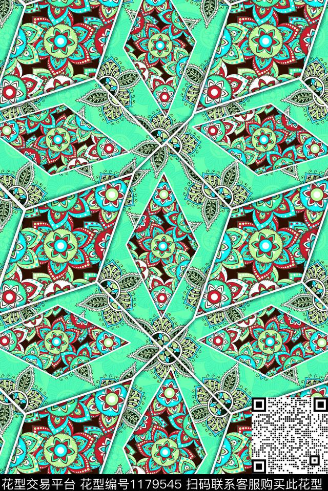 时尚深圳混合拼接数码印花华亿平台下载（图片编号: 1179545） - 瓦栏（Walan）