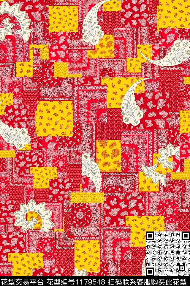 时尚深圳混合拼接数码印花华亿平台下载（图片编号: 1179548） - 瓦栏（Walan）