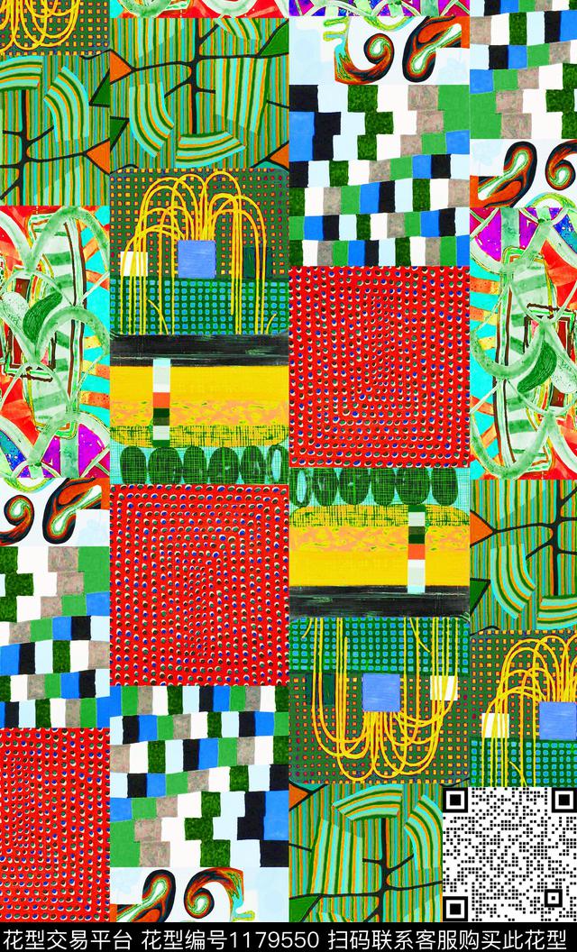 时尚深圳混合拼接数码印花华亿平台下载（图片编号: 1179550） - 瓦栏（Walan）