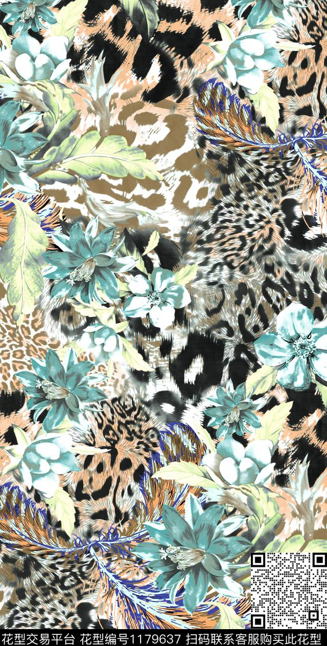 数码华亿平台女装花卉数码印花华亿平台下载（图片编号: 1179637） - 瓦栏（Walan）