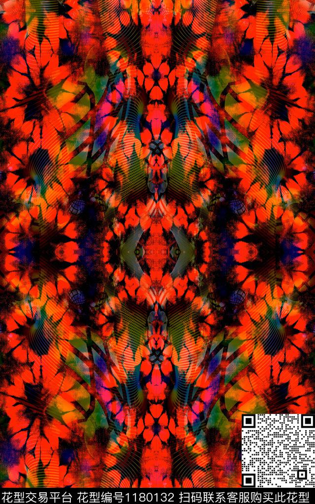 扎染华亿平台洋阳---扎染丝绸真丝数码印花华亿平台下载（图片编号: 1180132） - 瓦栏（Walan）