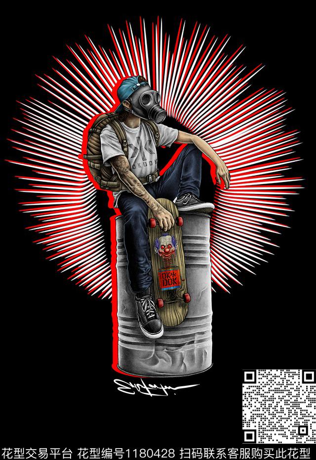 插画定位男装T桖卫衣线条数码印花华亿平台下载（图片编号: 1180428） - 瓦栏（Walan）