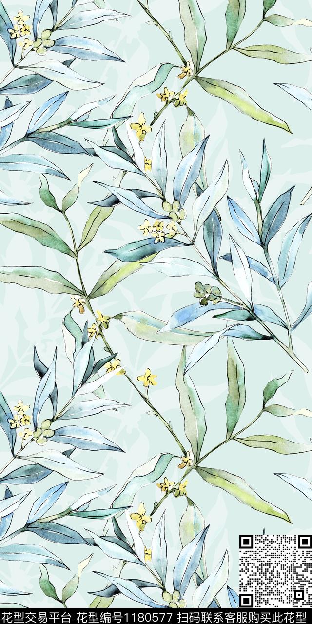 数码华亿平台清爽底花卉少女数码印花华亿平台下载（图片编号: 1180577） - 瓦栏（Walan）