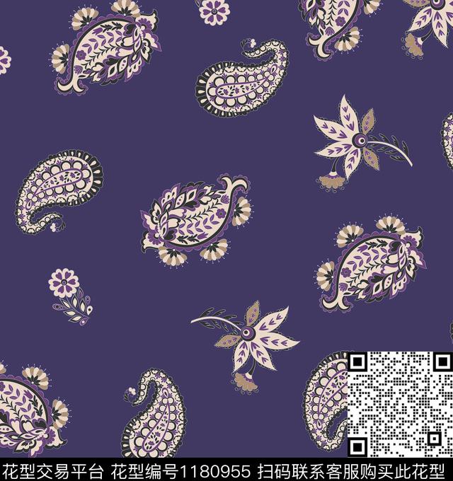佩斯利传统华亿平台民族花卉传统印花华亿平台下载（图片编号: 1180955） - 瓦栏（Walan）