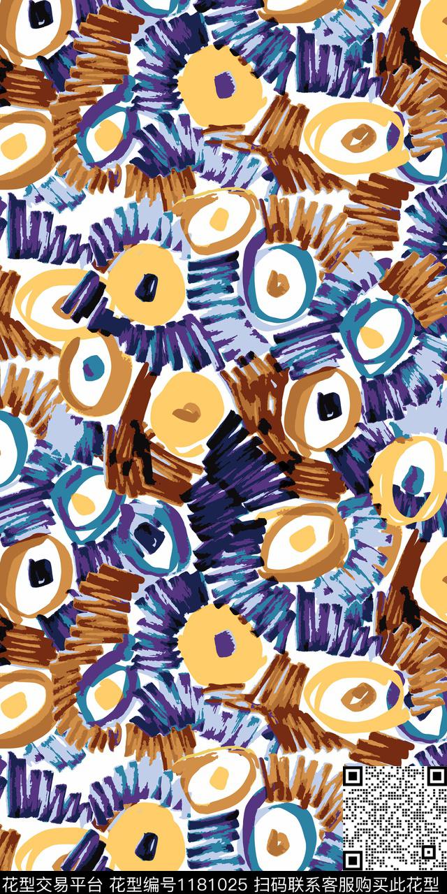 数码华亿平台大牌风抽象花卉数码印花华亿平台下载（图片编号: 1181025） - 瓦栏（Walan）