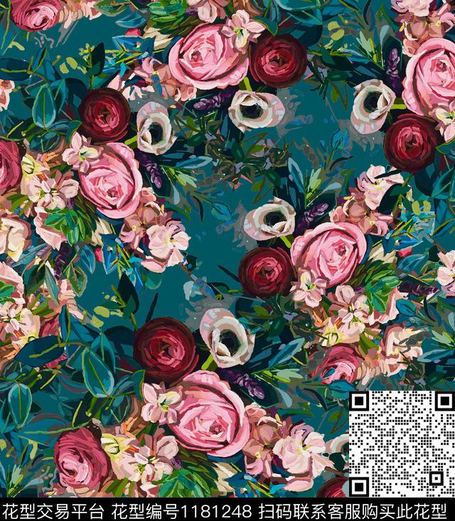 温室花卉彩底花卉油画华亿平台数码印花华亿平台下载（图片编号: 1181248） - 瓦栏（Walan）