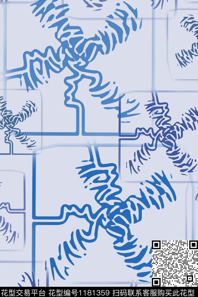 抽象花卉扎染风格男装休闲花卉数码印花华亿平台下载（图片编号: 1181359） - 瓦栏（Walan）