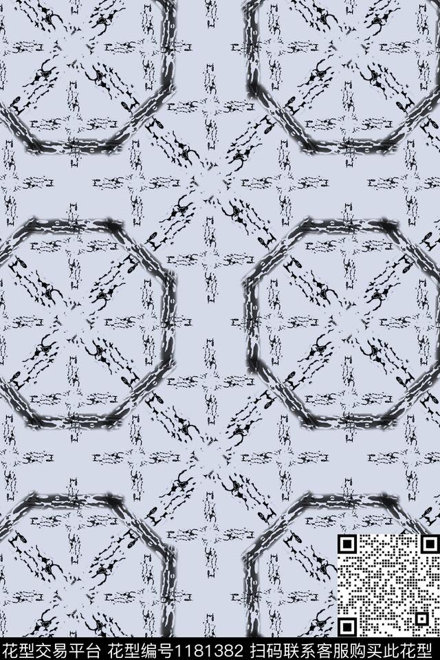 抽象几何扎染风格数码印花华亿平台下载（图片编号: 1181382） - 瓦栏（Walan）