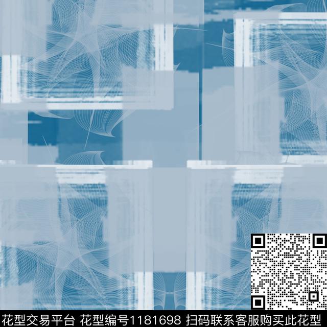 几何抽象格子数码印花华亿平台下载（图片编号: 1181698） - 瓦栏（Walan）