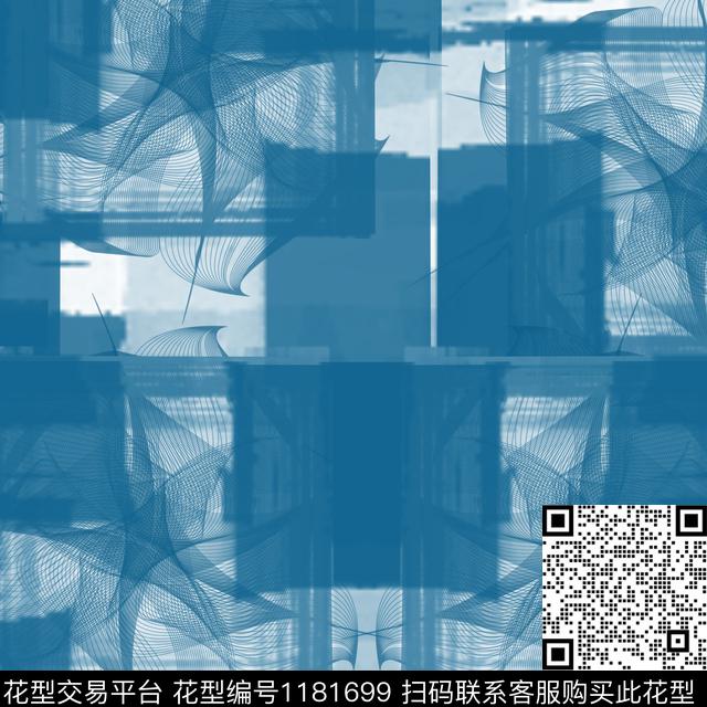 几何抽象格子数码印花华亿平台下载（图片编号: 1181699） - 瓦栏（Walan）