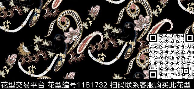 佩斯利传统华亿平台民族花卉传统印花华亿平台下载（图片编号: 1181732） - 瓦栏（Walan）