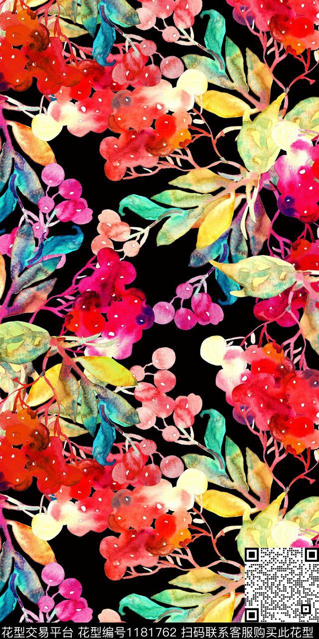 数码华亿平台清爽底花卉少女数码印花华亿平台下载（图片编号: 1181762） - 瓦栏（Walan）