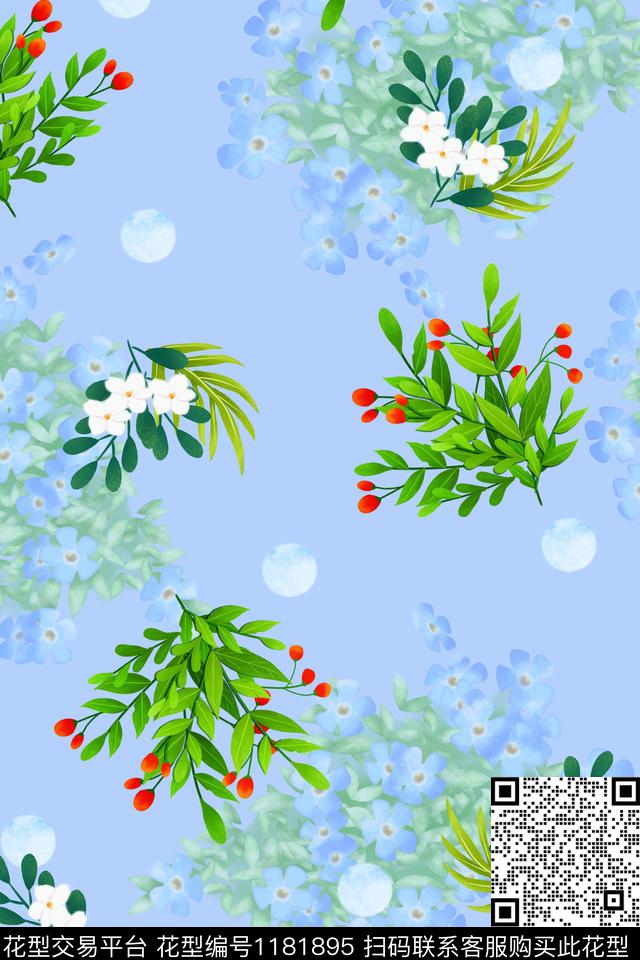 春夏华亿平台水彩水果数码印花华亿平台下载（图片编号: 1181895） - 瓦栏（Walan）