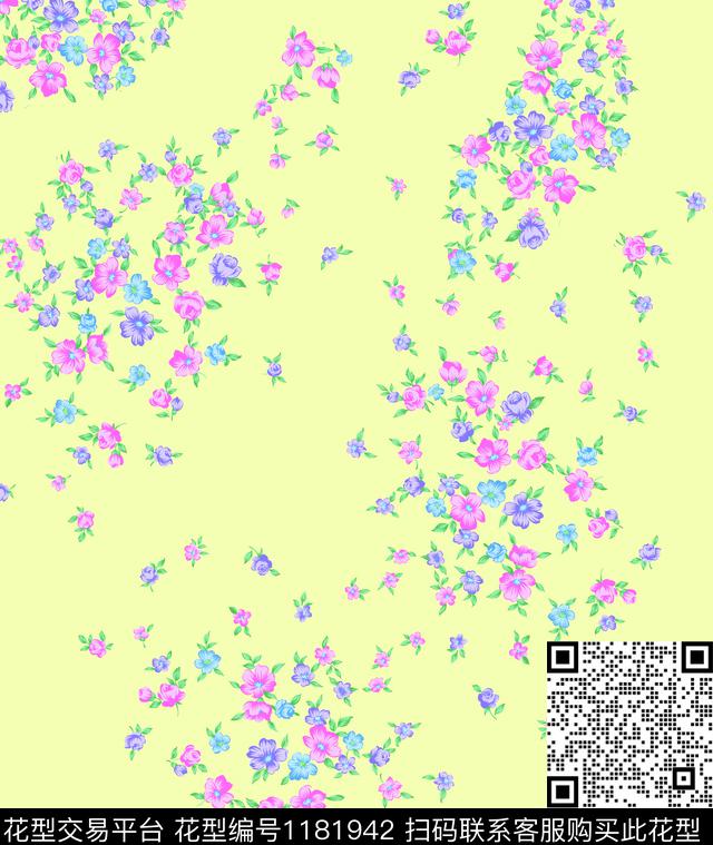 数码华亿平台女装花卉数码印花华亿平台下载（图片编号: 1181942） - 瓦栏（Walan）