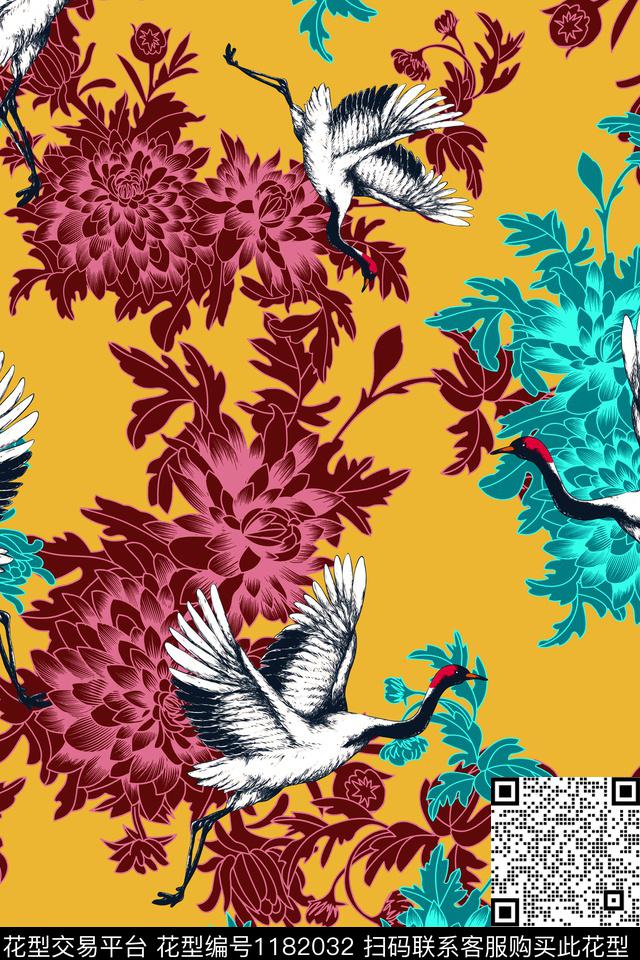 数码华亿平台花卉大牌风数码印花华亿平台下载（图片编号: 1182032） - 瓦栏（Walan）