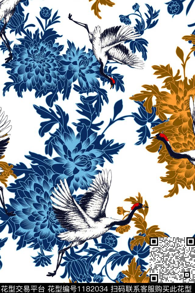 数码华亿平台花卉大牌风数码印花华亿平台下载（图片编号: 1182034） - 瓦栏（Walan）