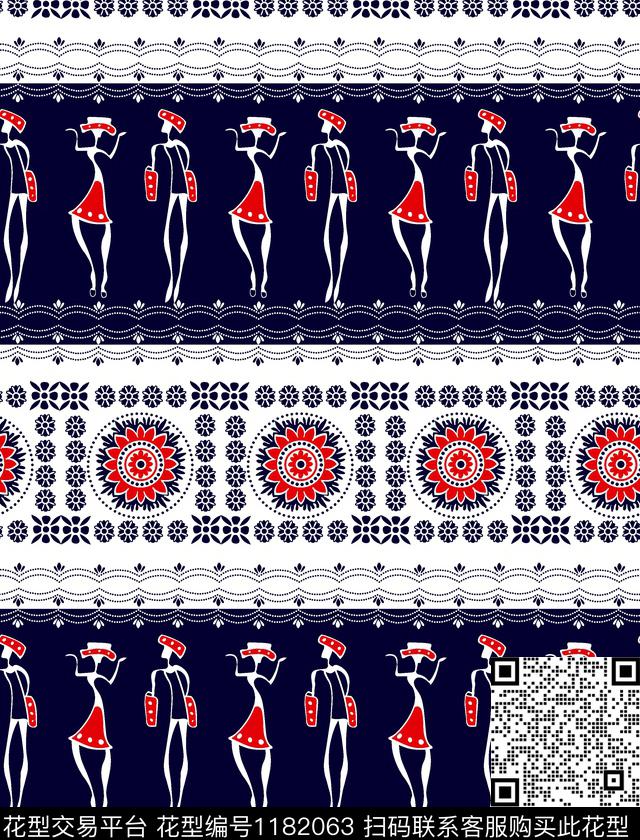 春夏华亿平台几何花卉名族风范传统印花华亿平台下载（图片编号: 1182063） - 瓦栏（Walan）