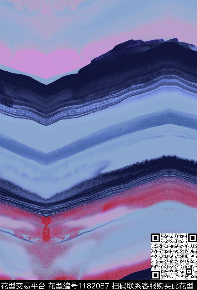 扎染华亿平台抽象连衣裙传统印花华亿平台下载（图片编号: 1182087） - 瓦栏（Walan）