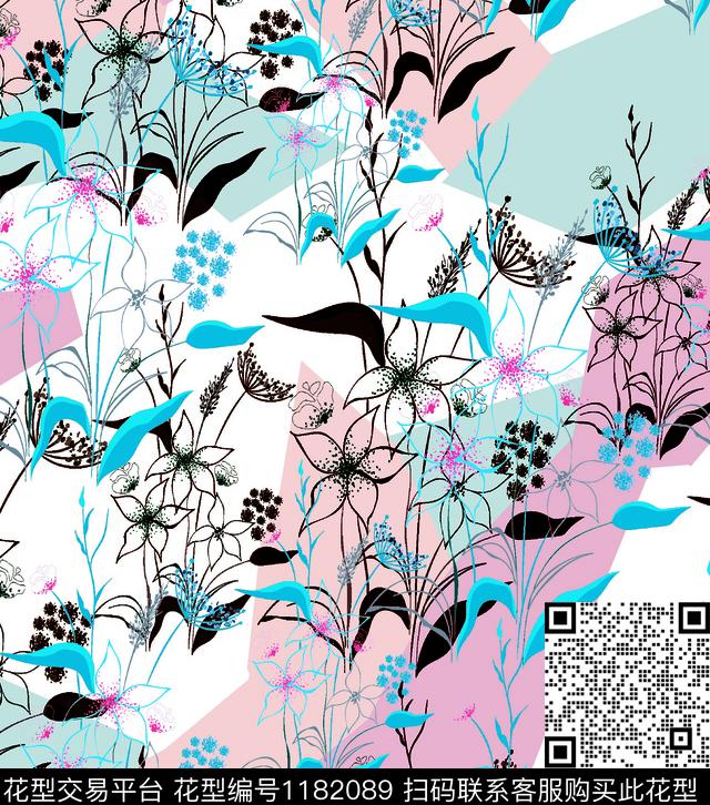 数码华亿平台几何格子传统印花华亿平台下载（图片编号: 1182089） - 瓦栏（Walan）