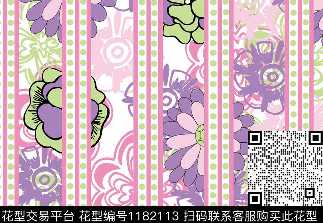 清爽底花卉花卉少女装花卉传统印花华亿平台下载（图片编号: 1182113） - 瓦栏（Walan）