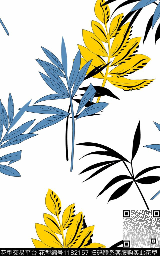 数码华亿平台几何花卉数码印花华亿平台下载（图片编号: 1182157） - 瓦栏（Walan）