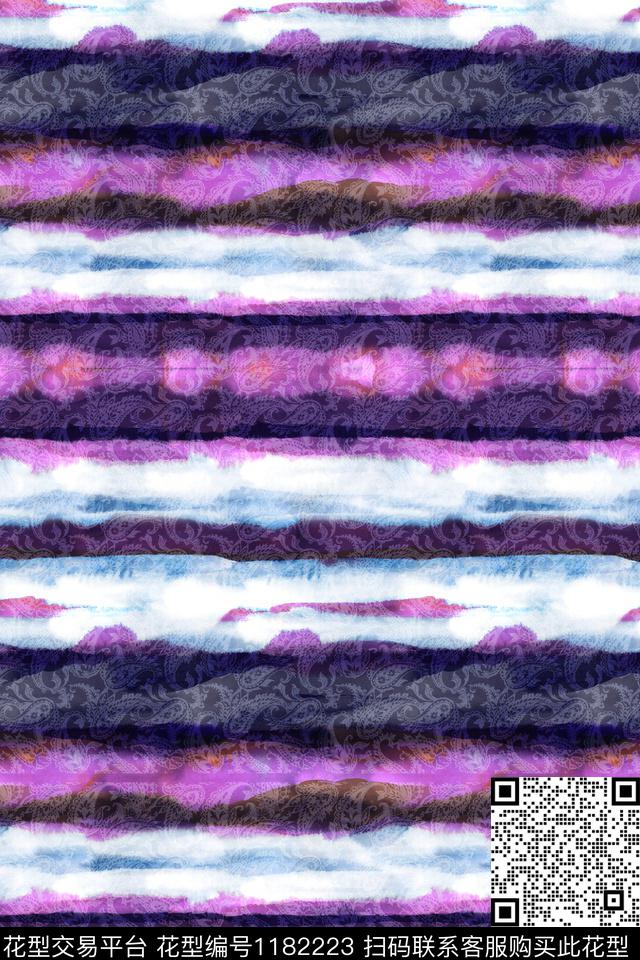 扎染华亿平台抽象佩斯利传统印花华亿平台下载（图片编号: 1182223） - 瓦栏（Walan）