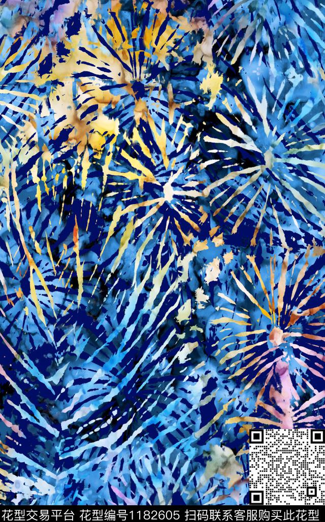 数码华亿平台扎染华亿平台抽象数码印花华亿平台下载（图片编号: 1182605） - 瓦栏（Walan）