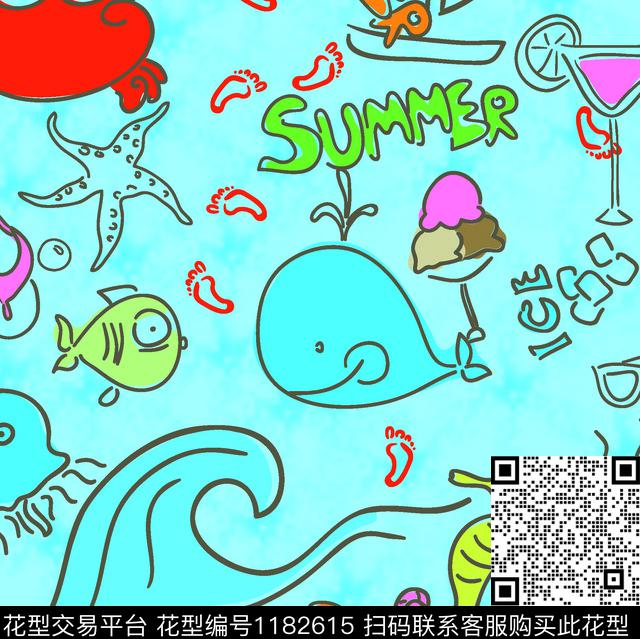 动物卡通动物线条传统印花华亿平台下载（图片编号: 1182615） - 瓦栏（Walan）